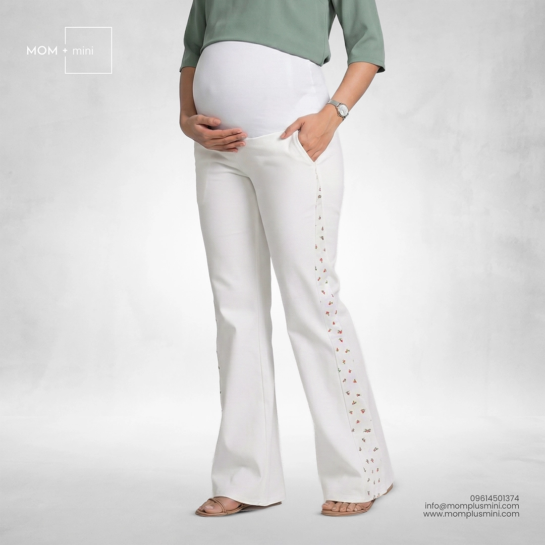 Twill Smart Maternity Pant White