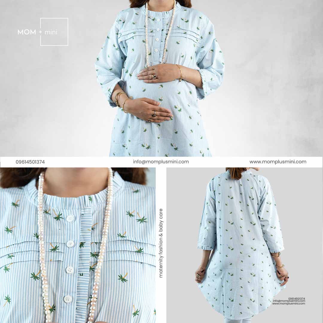 Chic Maternity & Nursing Top Sky Tripe